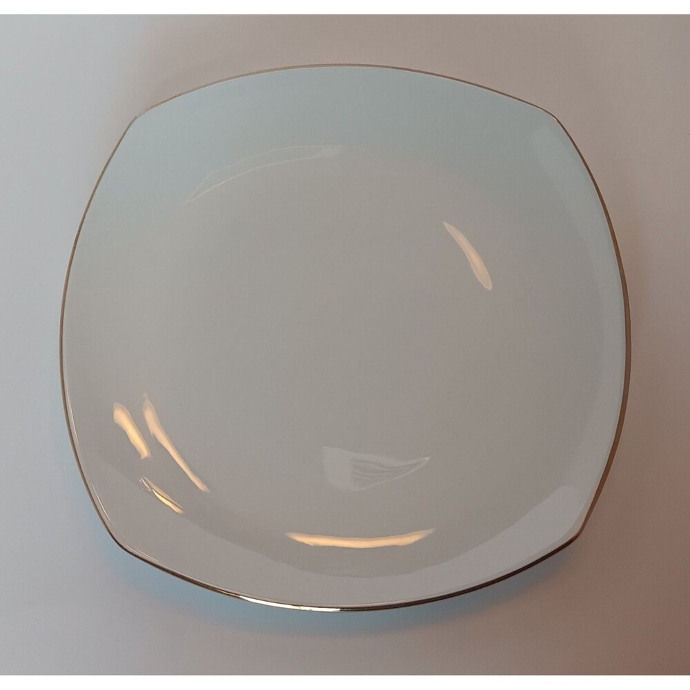 The Palm Restaurant Gold-Rimmed White Porcelain Luncheon Plate 8 1/4 in